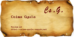 Csima Gyula névjegykártya