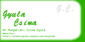 gyula csima business card